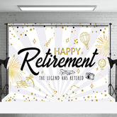 Lofaris Celebrate Retirement Vacation Glitter Photo Backdrop